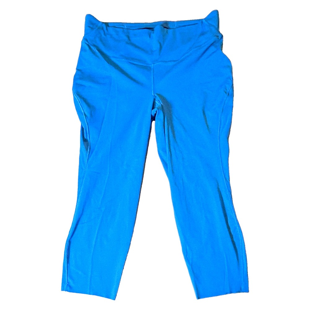 lululemon Women's Ankle Leggings Blue Solid Stretch Yoga Size 16 23"